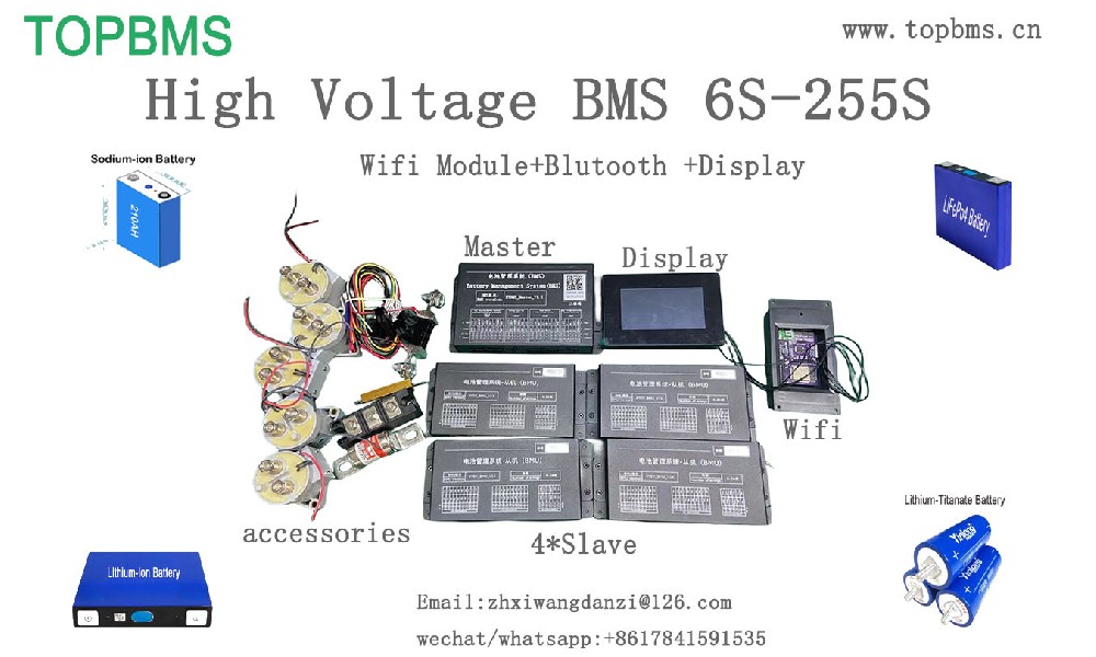 High Voltage BMS 6S-255S with Wifi module or Bluetooth moddule (Master BMS+ Slave BMS 6S-24S)