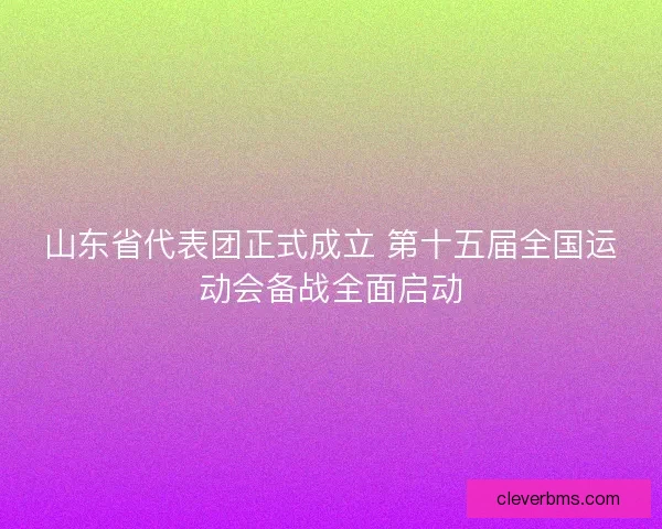 山东省代表团正式成立 第十五届全国运动会备战全面启动
